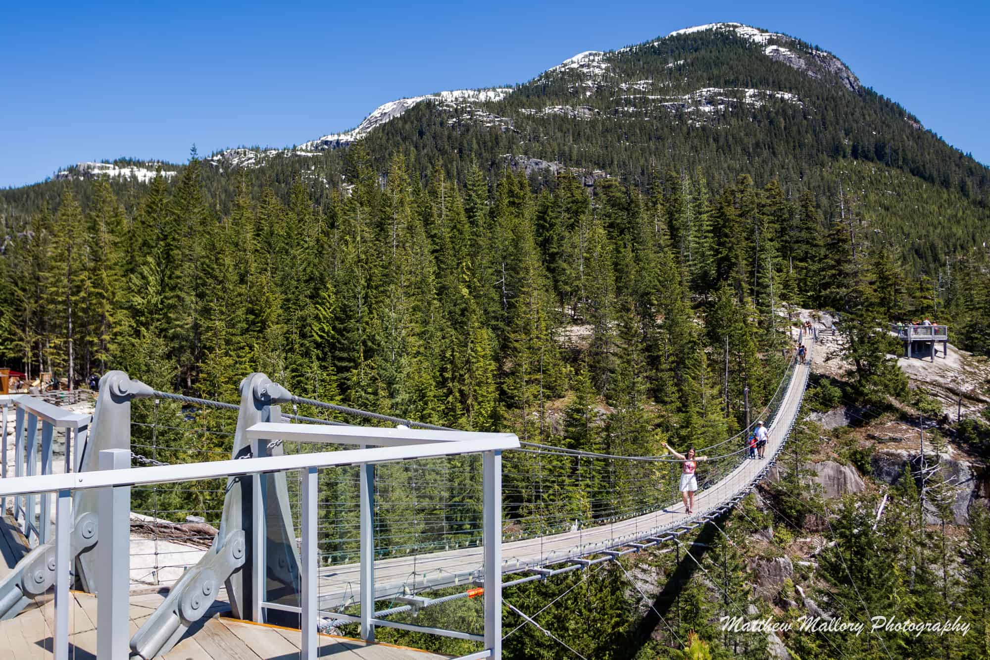 Rachael on the Sky Pilot Suspension Bridge in Squamish - just one of the reasons the Sea to Sky Gondola is worth it. 