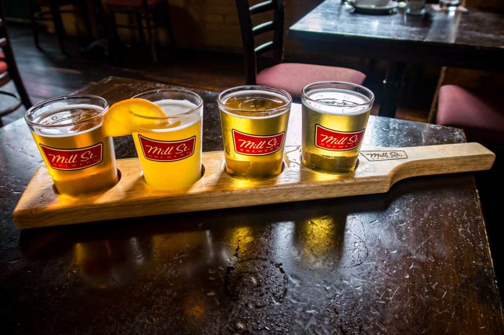 Beer Flight at Mill St Brewery Toronto