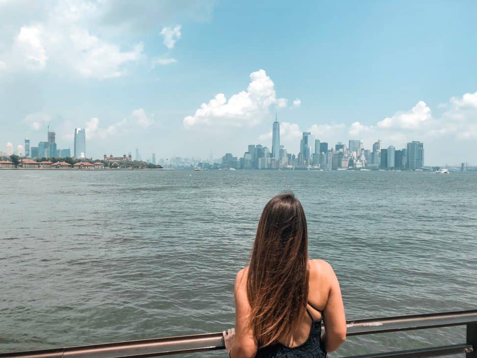 View of Lower Manhattan from Liberty Island, New York