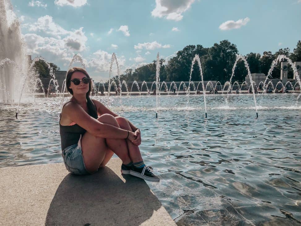 Head to the WWII memorial to cool off during your 2 days in Washington DC