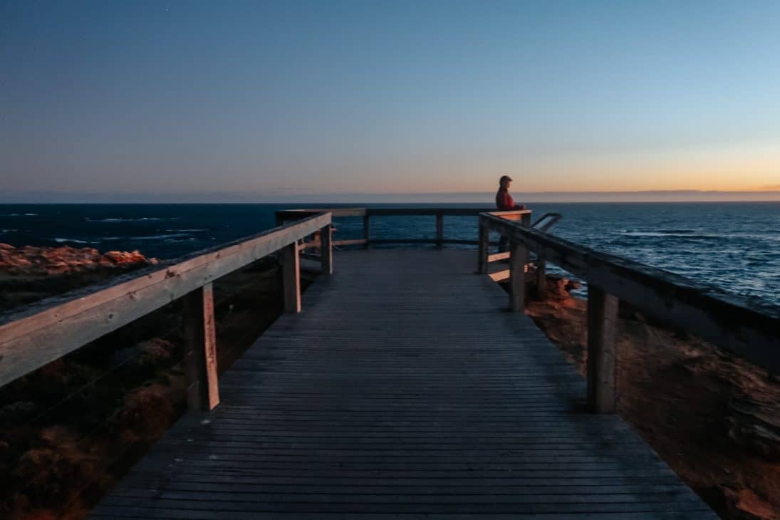 Whale watching platform on the beach in Warrnambool Australia