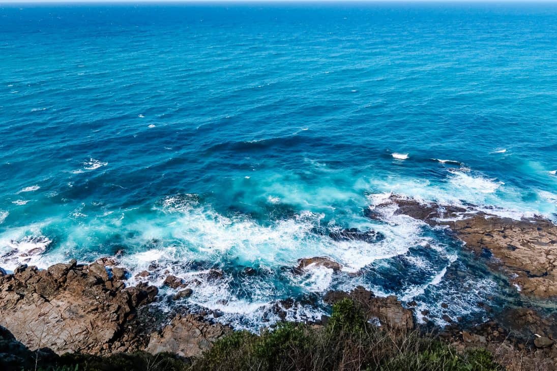 Views of beautiful blue ocean span the route along the Great Ocean Road