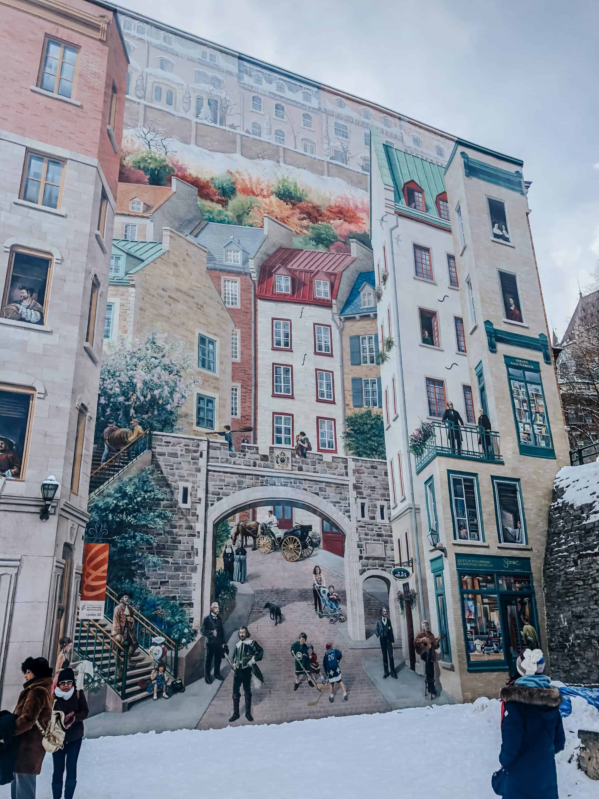 Mural Of Quebec City Fresque de Quebecois Canada scaled