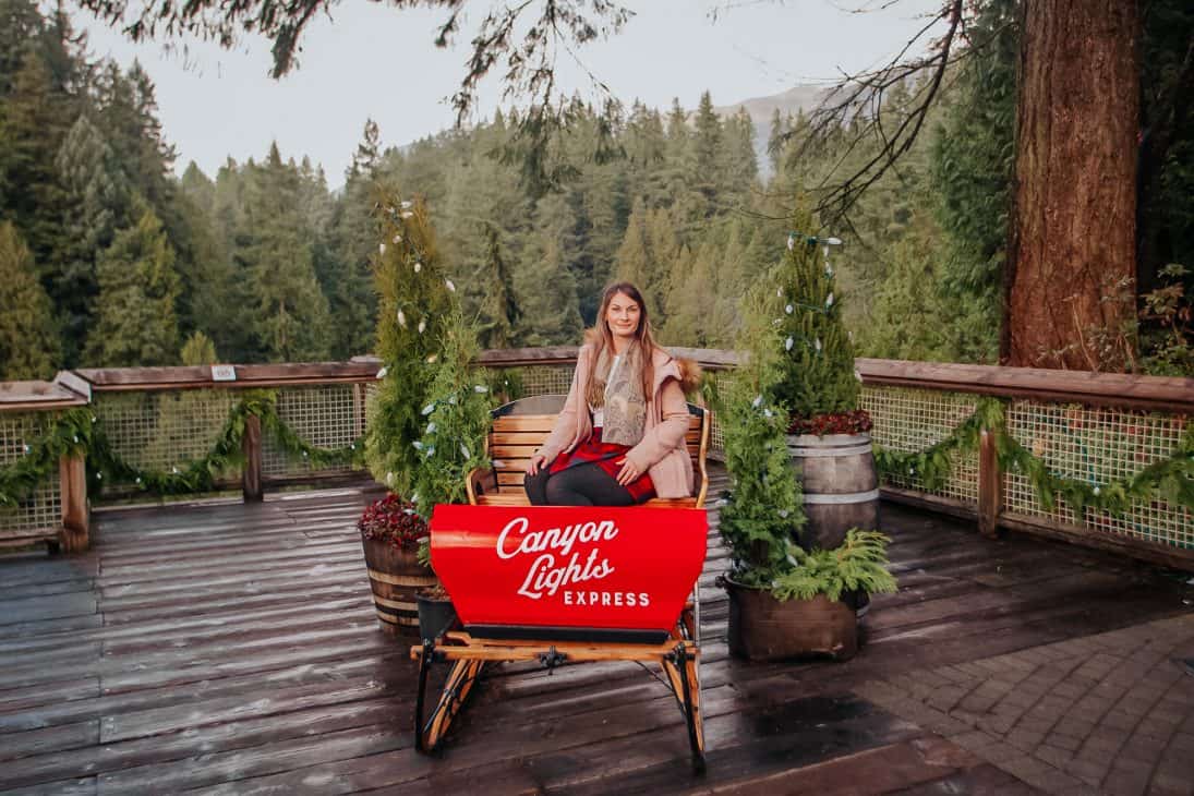The Canyon Lights event at Capilano Suspension Bridge in Vancouver is the perfect time to visit to see the area covered in lights