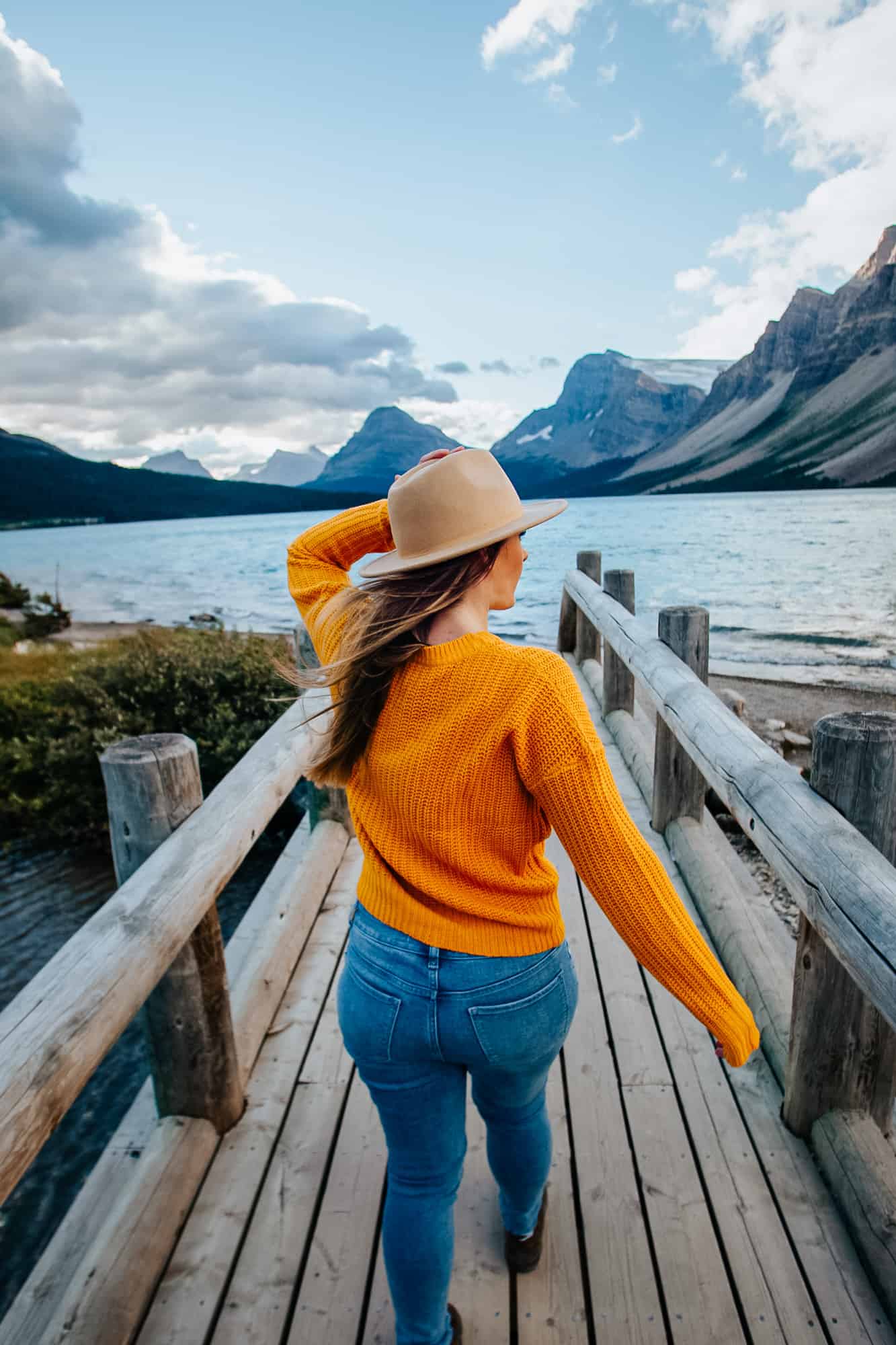 Bow Lake on Icefields Parkway Banff to Jasper Canada