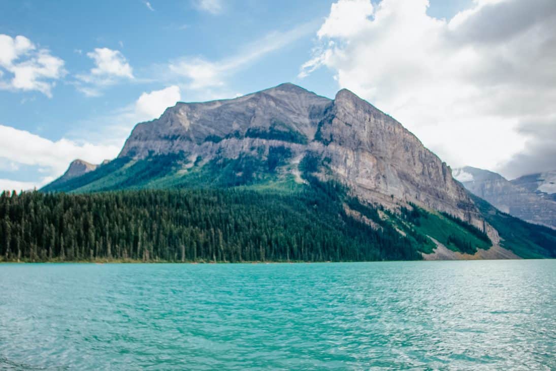 The beautiful blue waters of Lake Louise. 