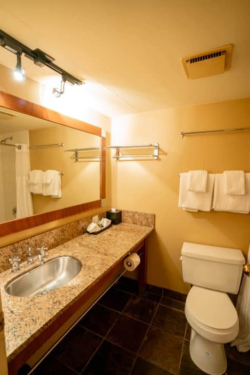 Bathroom at Emerald Lake Lodge in Yoho National Park