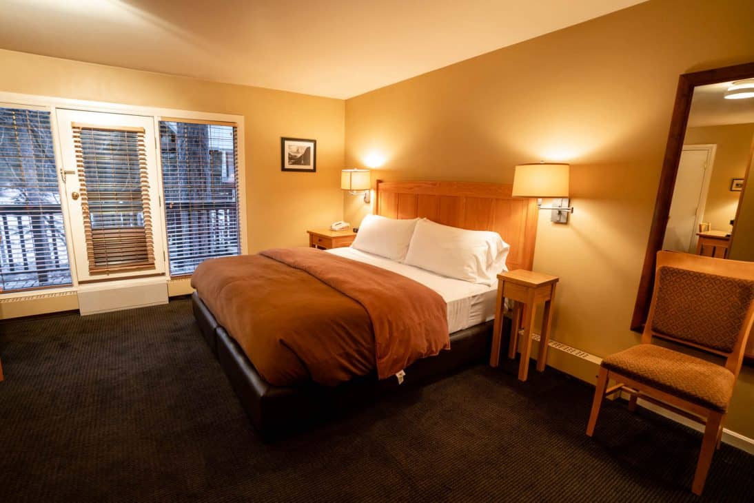 King room at Emerald Lake Lodge in YoHo National Park.