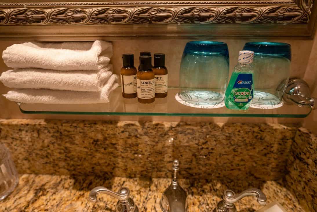 Bathroom amenities at Fairmont Lake Louise A City Girl Outside