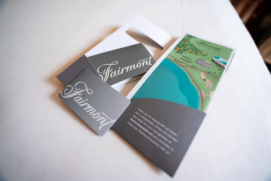 Welcome package at the Fairmont Chateau Lake Louise