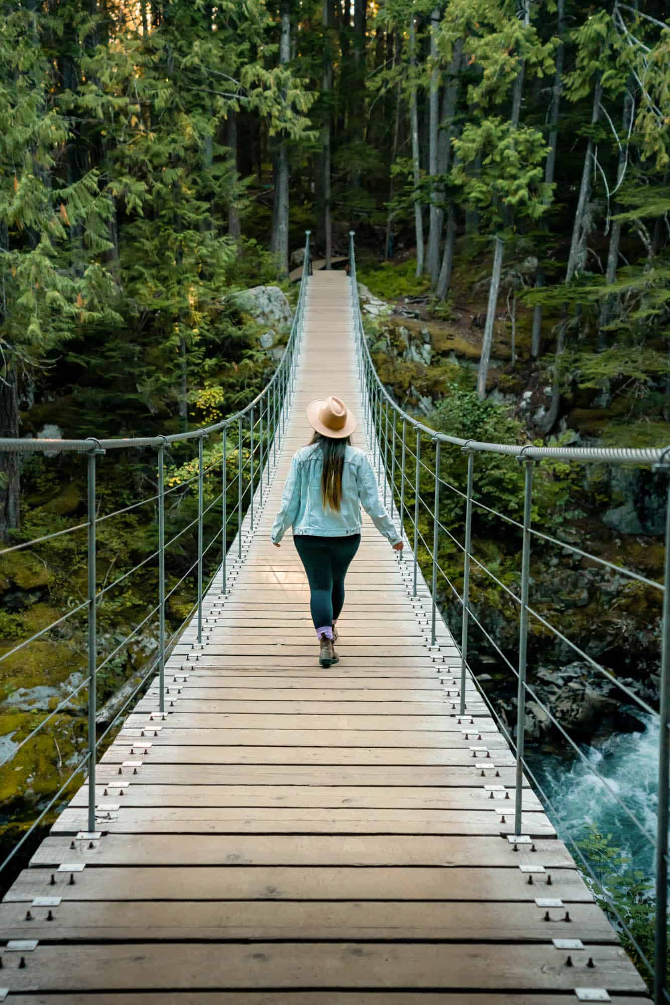 Suspension Bridge leading to the Whistler Train Wreck. 