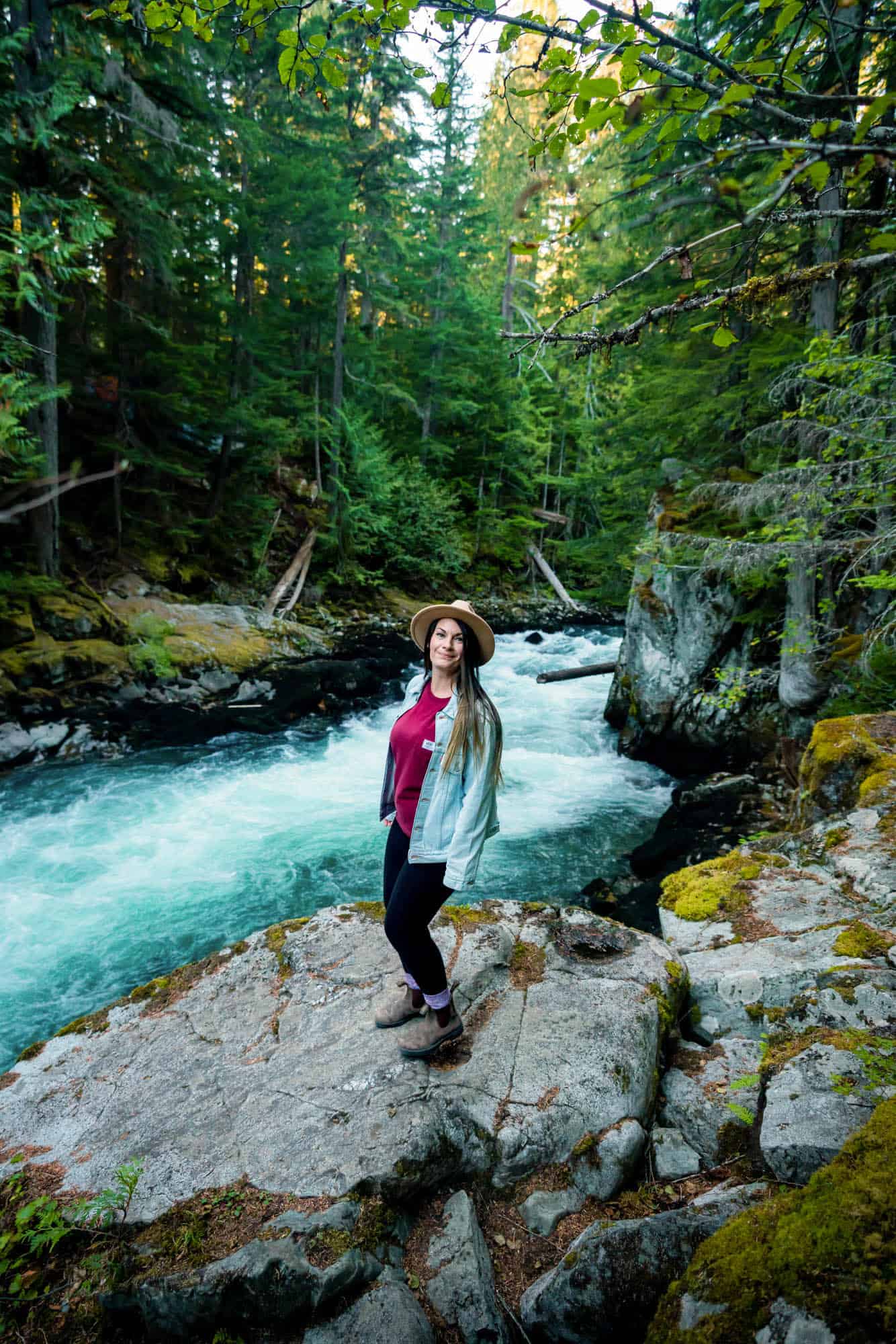 Views of the Cheakamus River from the Train Wreck Hike in Whistler.