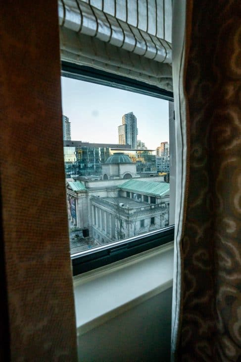 Views of the Vancouver Art Museum from the Fairmont Hotel Vancouver. 