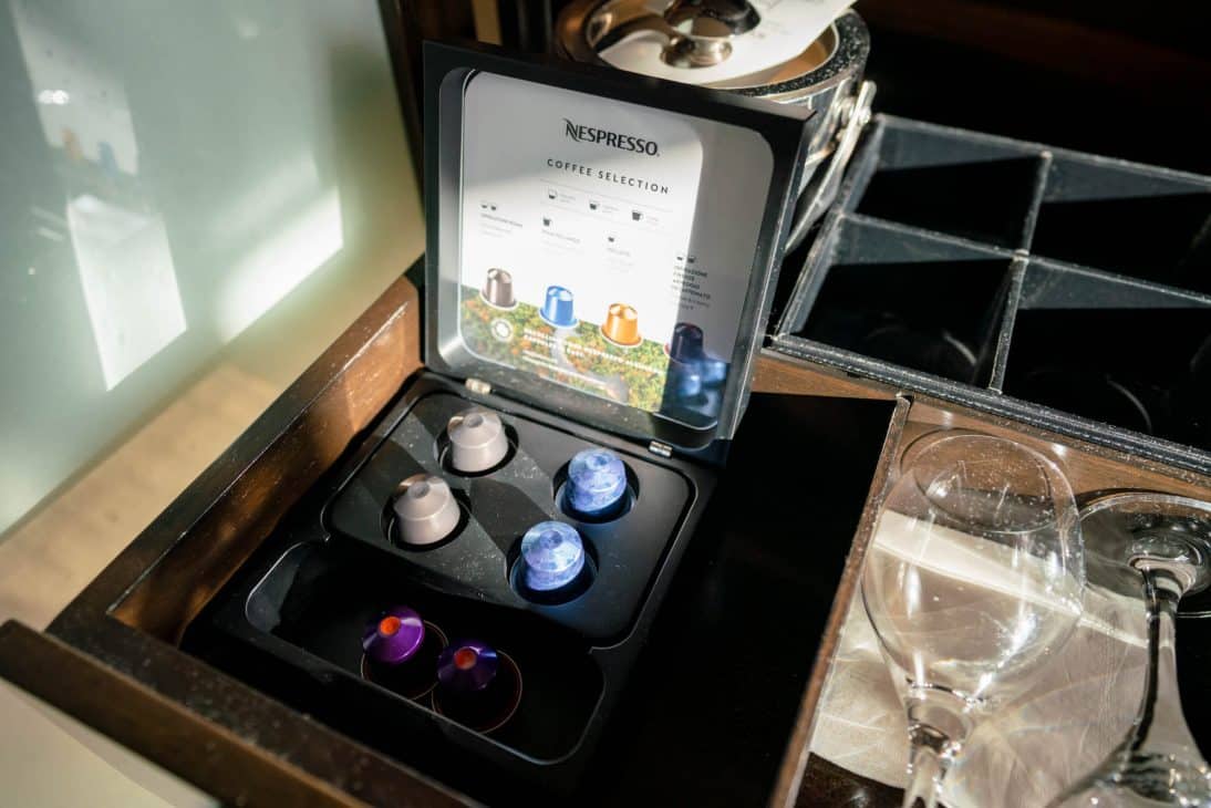 Nespresso pods at the Fairmont Hotel Vancouver. 