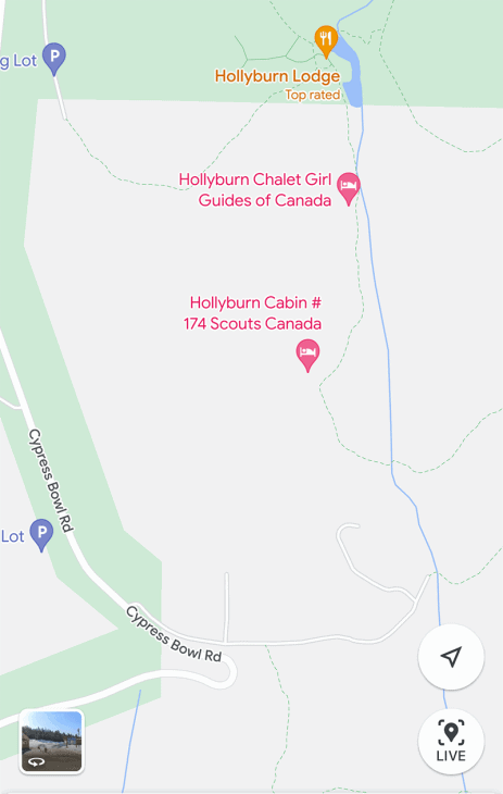 Hollyburn Cabins Map