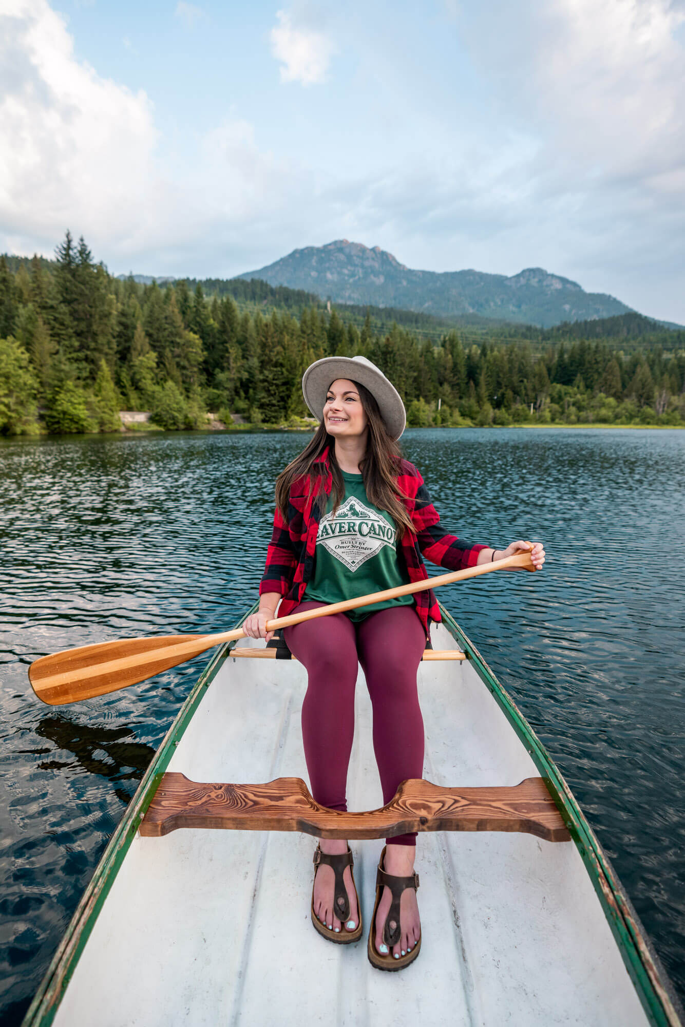 Rachael canoeing on Nita Lake in Whistler.