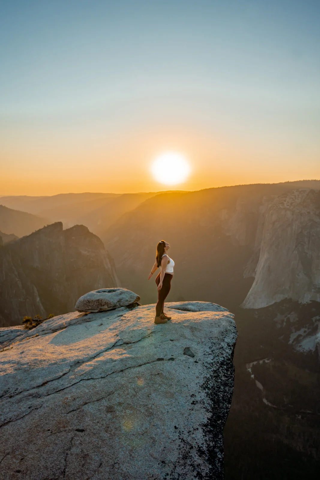 Rachael at Taft Point - one of the best hikes in Yosemite National Park.