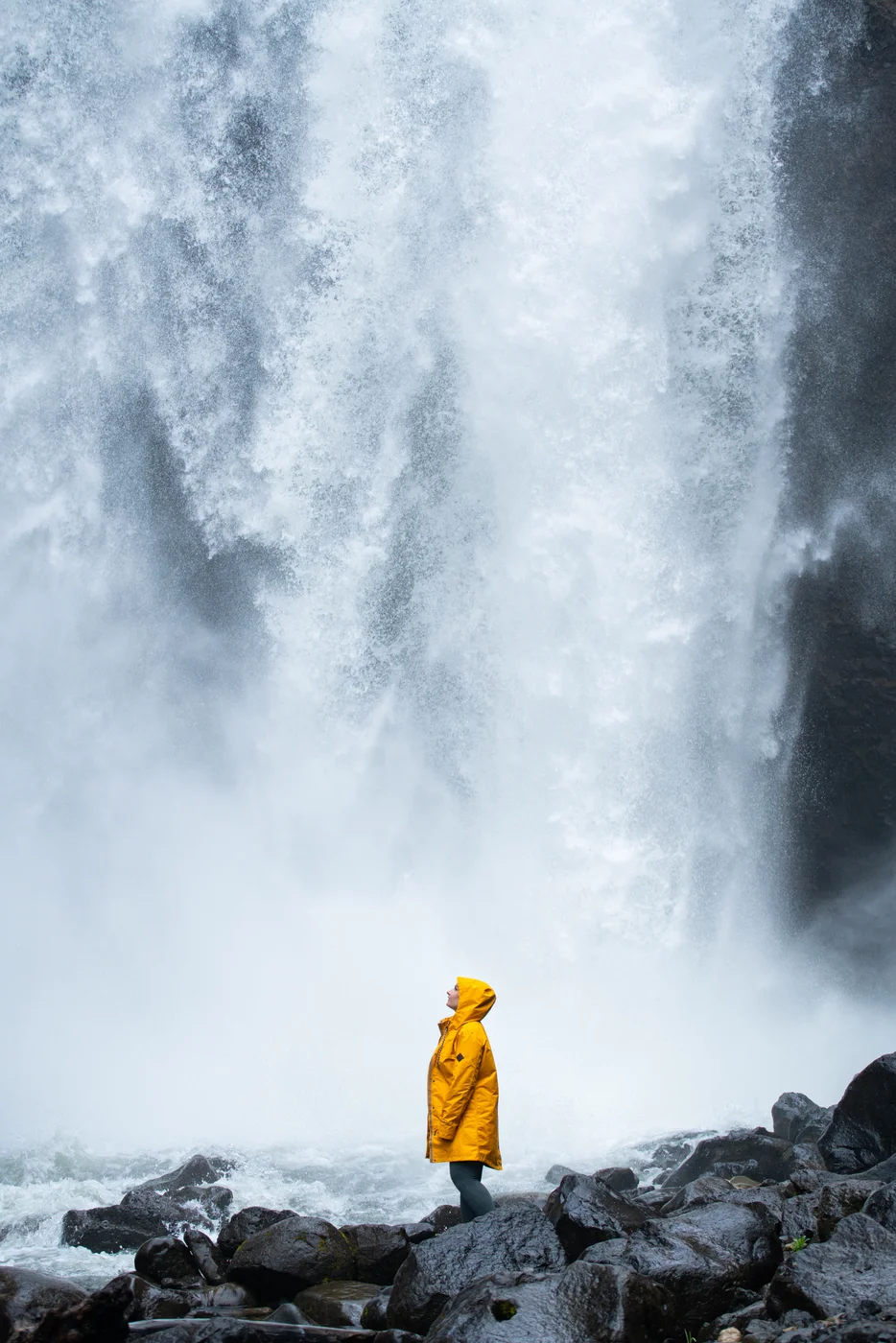 Rachael at the base of Moul Falls in Wells Gray Provincial Park, BC. 