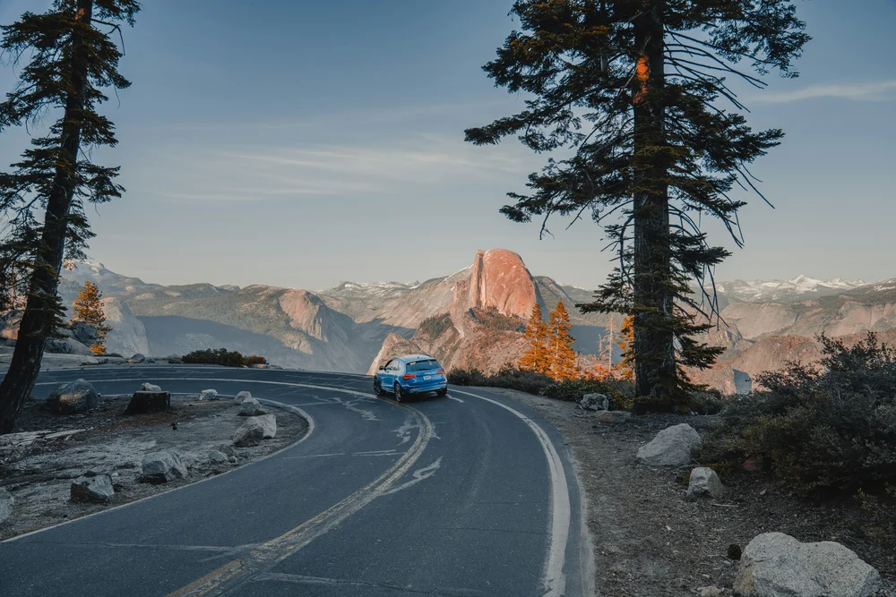 The road to Glacier Point in Yosemite National Park.