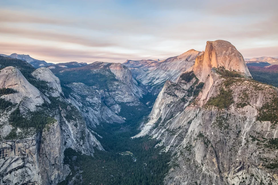 Yosemite Valley and Half Dome from Glacier Point.