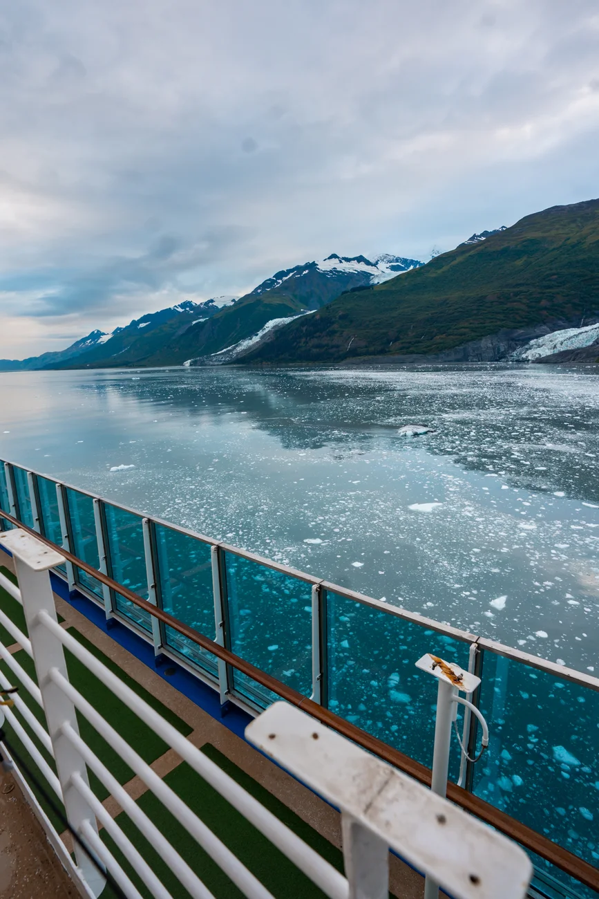 View of College Fjord from the cruise ship. Although other itineraries stop at a glacier or two, choosing an itinerary with Glacier Bay is one of the best Alaska cruise tips.