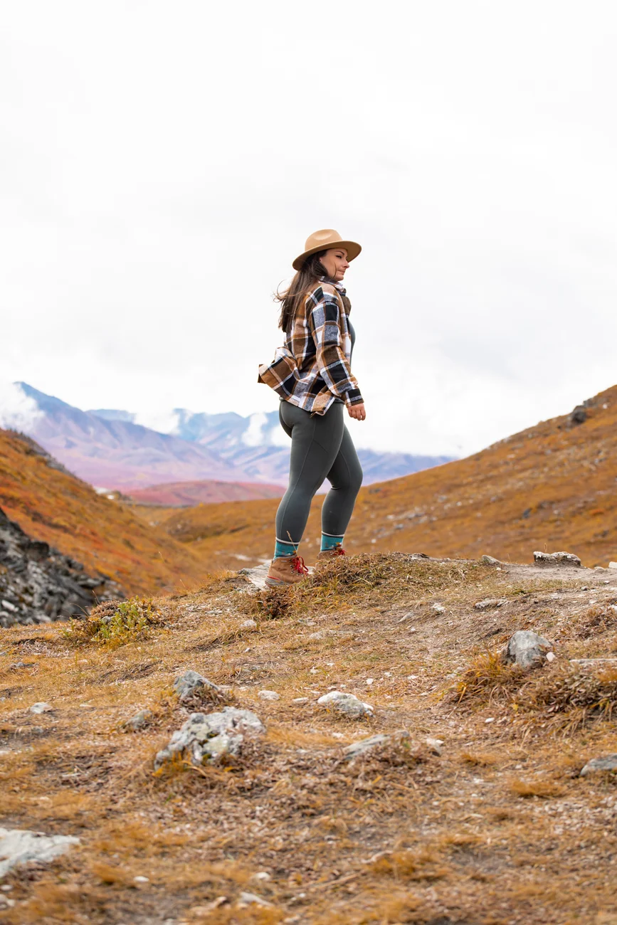 Rachael hiking in Denali National Park