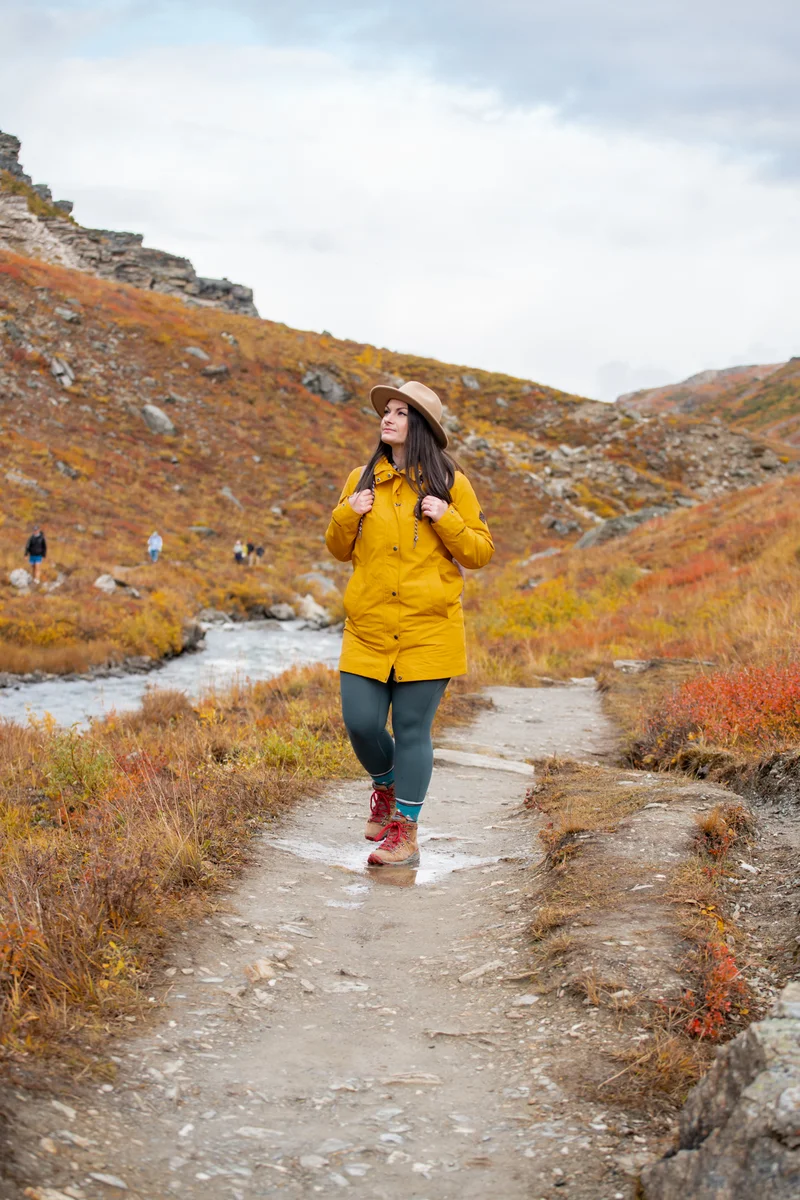 Rachael walking along the Savage River hiking trail  - a must do during your one day in Denali National Park. 