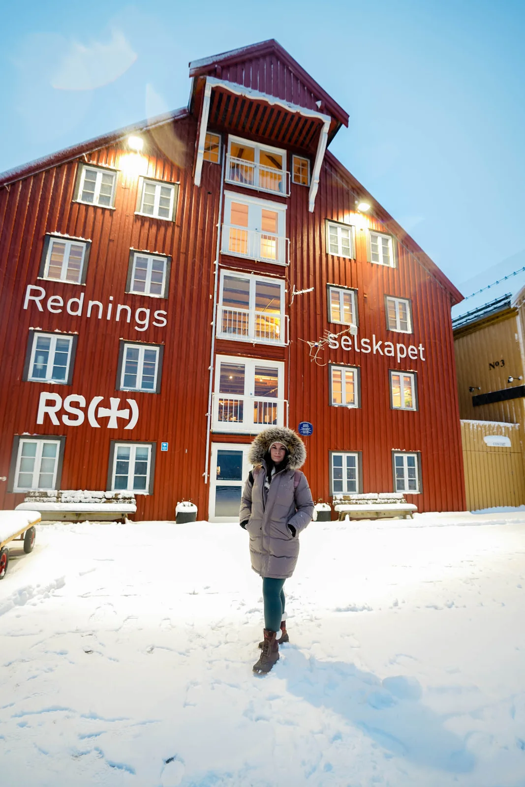 Rachael at the harbour in Tromsø, Norway